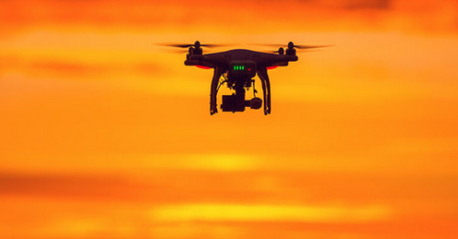 Drone at sunset